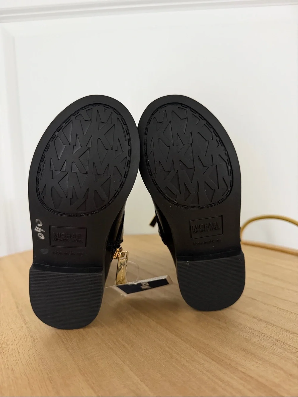 NWT Michael Kors Kids Black Boots with Gold Accents